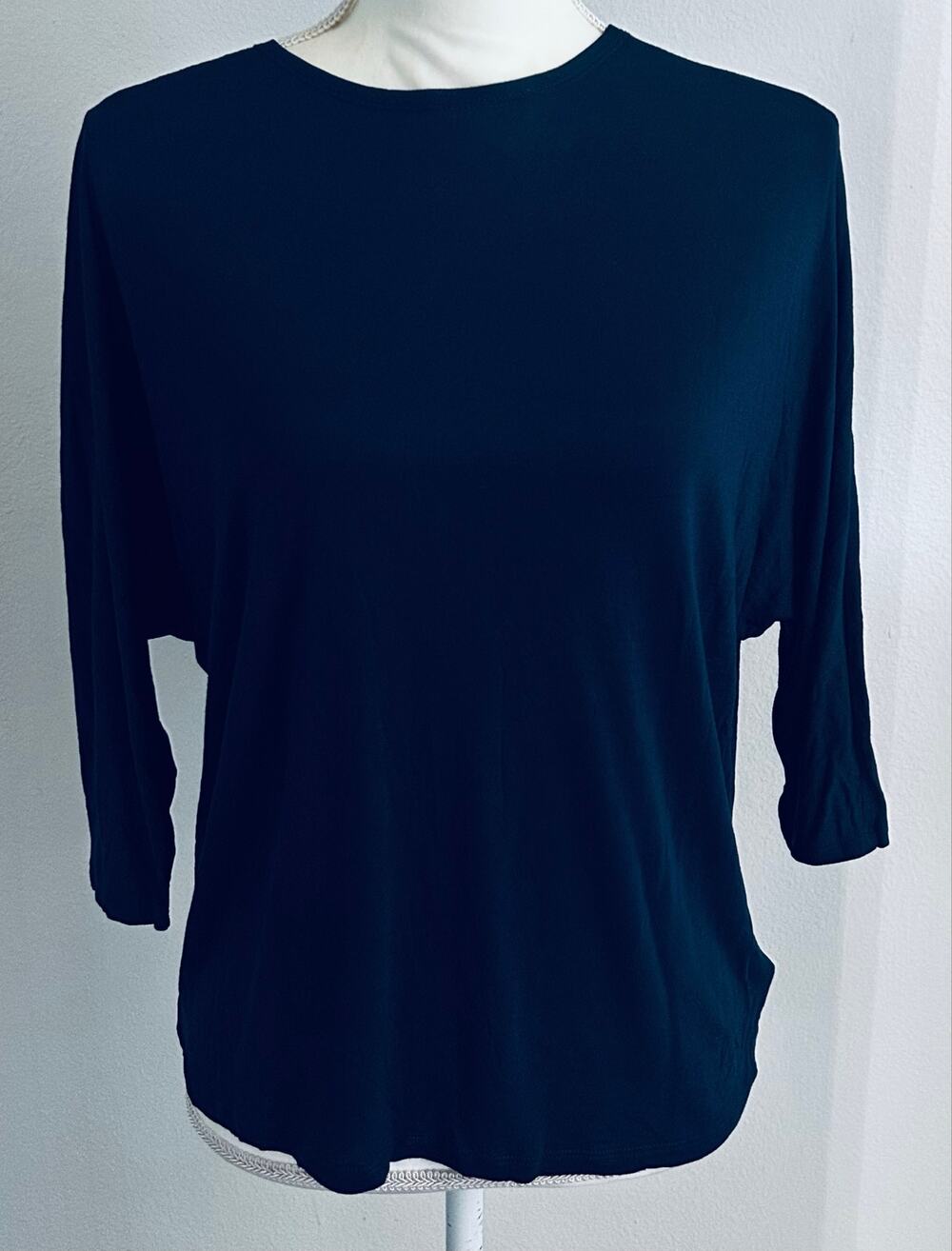 GAP Navy 3/4 Sleeve Viscose Blouse Top XS NWT